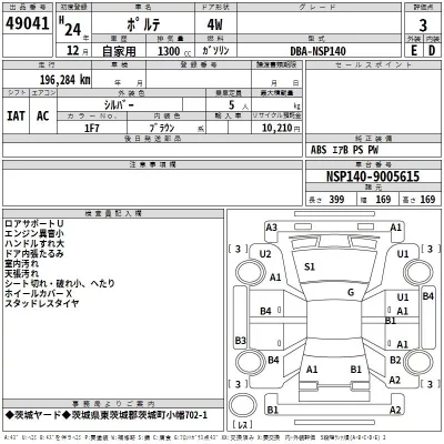 Toyota PORTE  с аукциона в Японии