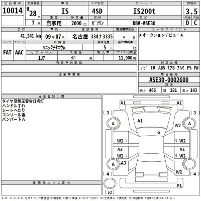 Lexus IS  с аукциона в Японии