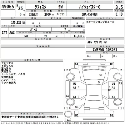 Nissan LAFESTA  с аукциона в Японии