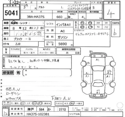 Suzuki ALTO  с аукциона в Японии