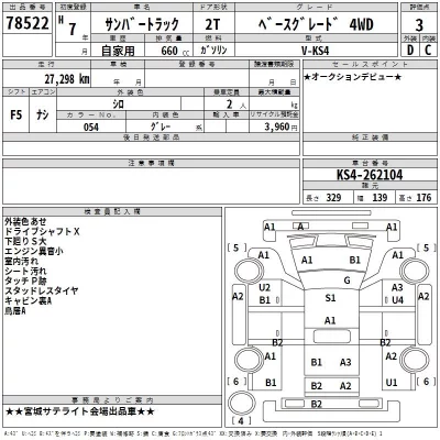 Subaru SAMBAR  с аукциона в Японии