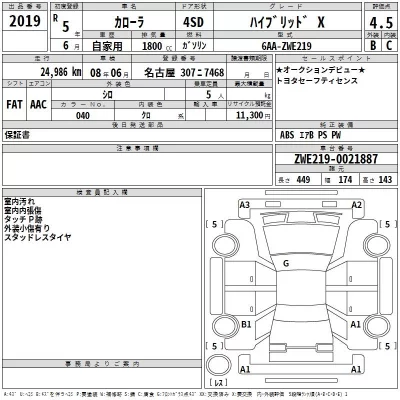 Toyota COROLLA  с аукциона в Японии