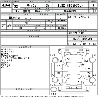 Toyota WISH  с аукциона в Японии