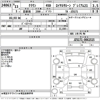Toyota CROWN  с аукциона в Японии