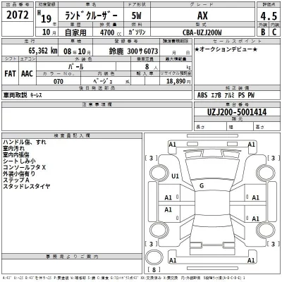 Toyota LAND CRUISER  с аукциона в Японии