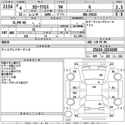 Toyota COROLLA CROSS  с аукциона в Японии