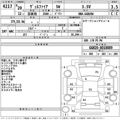 Toyota VELLFIRE  с аукциона в Японии