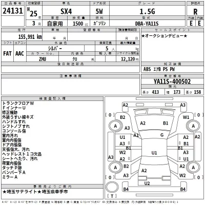 Suzuki SX-4  с аукциона в Японии