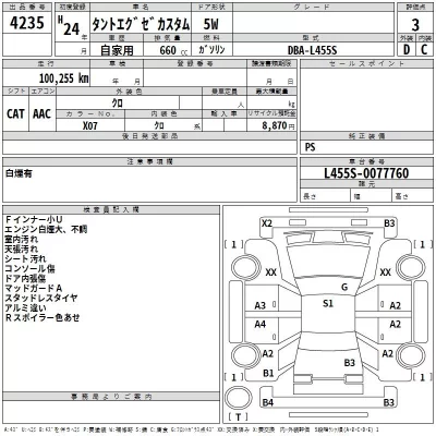 Daihatsu TANTO EXE  с аукциона в Японии