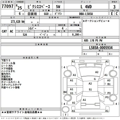 Toyota PIXIS SPACE  с аукциона в Японии