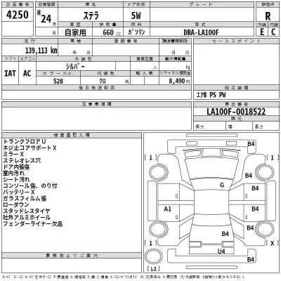 Subaru STELLA  с аукциона в Японии