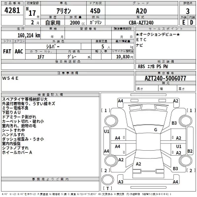 Toyota ALLION  с аукциона в Японии