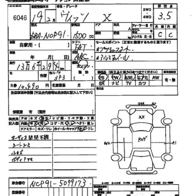 Toyota VITZ  с аукциона в Японии