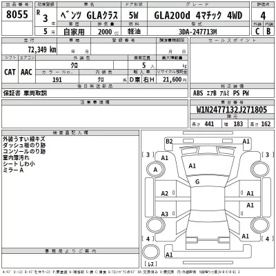 Mercedes-Benz GLA CLASS  с аукциона в Японии