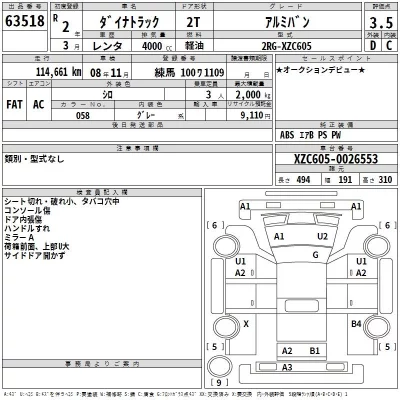 Toyota DYNA  с аукциона в Японии