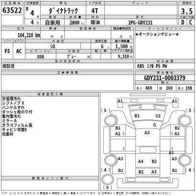 Toyota DYNA  с аукциона в Японии