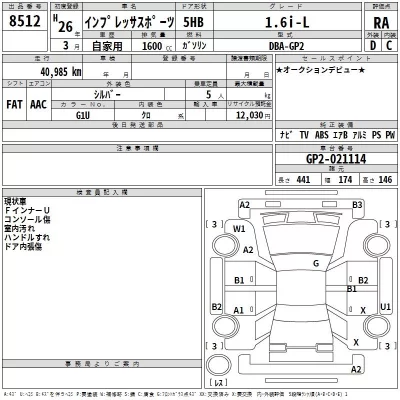 Subaru IMPREZA  с аукциона в Японии