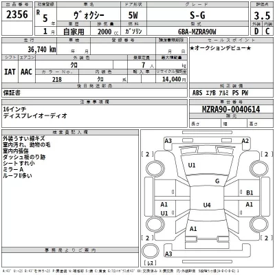 Toyota VOXY  с аукциона в Японии