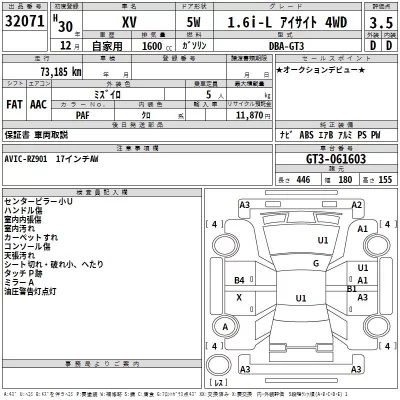 Subaru XV  с аукциона в Японии