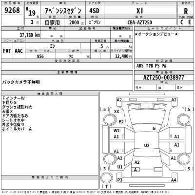 Toyota AVENSIS SEDAN  с аукциона в Японии