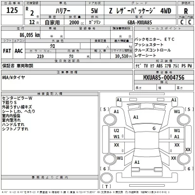 Toyota HARRIER  с аукциона в Японии