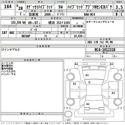 Honda ODYSSEY  с аукциона в Японии
