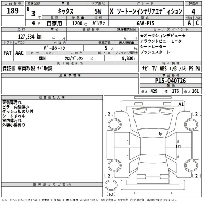 Nissan KICKS  с аукциона в Японии