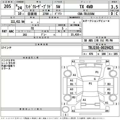 Toyota LAND CRUISER PRADO  с аукциона в Японии