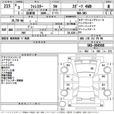 Subaru FORESTER  с аукциона в Японии