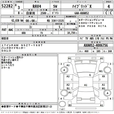 Toyota RAV4  с аукциона в Японии