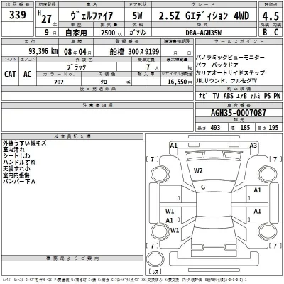 Toyota VELLFIRE  с аукциона в Японии