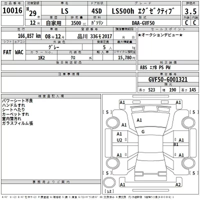 Lexus LS  с аукциона в Японии