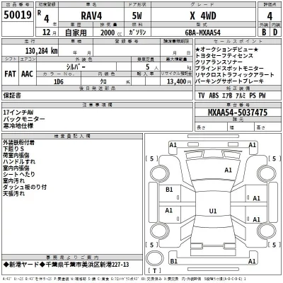 Toyota RAV4  с аукциона в Японии