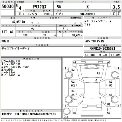 Toyota YARIS CROSS  с аукциона в Японии