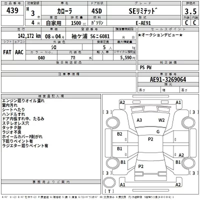 Toyota COROLLA  с аукциона в Японии