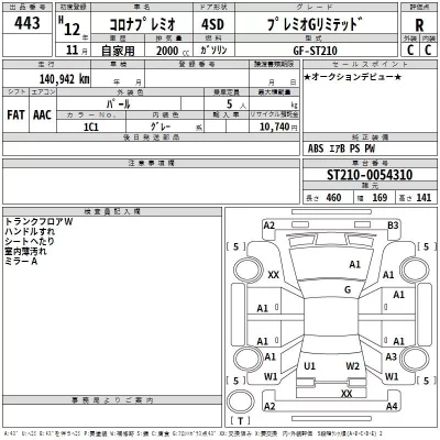 Toyota CORONA PREMIO  с аукциона в Японии