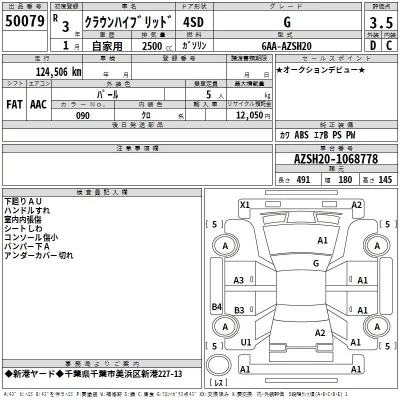 Toyota CROWN  с аукциона в Японии