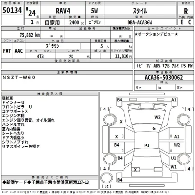 Toyota RAV4  с аукциона в Японии