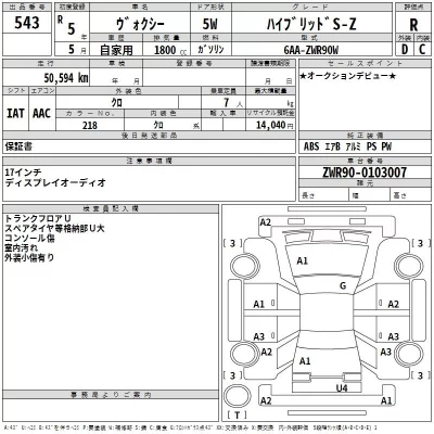 Toyota VOXY  с аукциона в Японии