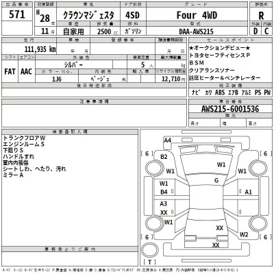 Toyota CROWN  с аукциона в Японии