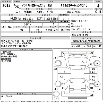 Mercedes-Benz E CLASS WAGON  с аукциона в Японии