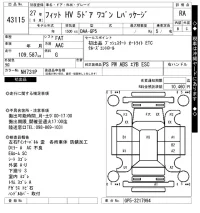 Honda FIT лот № 43115 оценка RA  с аукциона в Японии 10