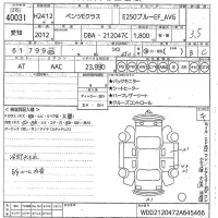 Mercedes-Benz E CLASS лот № 40031 оценка 3.5  с аукциона в Японии 10
