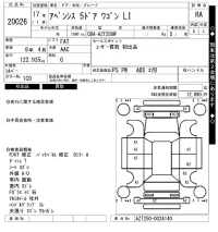 Toyota AVENSIS WAGON лот № 20026 оценка RA  с аукциона в Японии 7