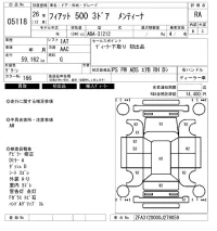 Fiat 500 лот № 5118 оценка RA  с аукциона в Японии 6