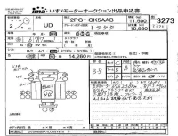 Nissan UD SERIES лот № 3273 оценка 3.5  с аукциона в Японии 4