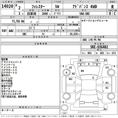 Subaru FORESTER  с аукциона в Японии