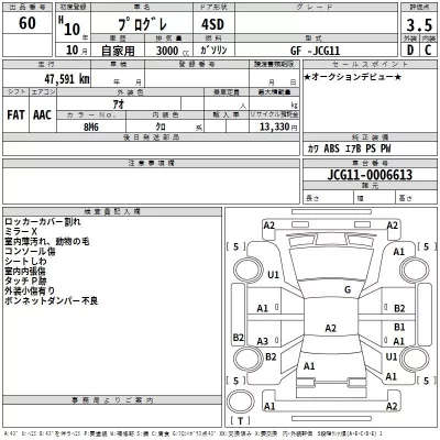 Toyota PROGRES  с аукциона в Японии