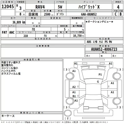 Toyota RAV4  с аукциона в Японии