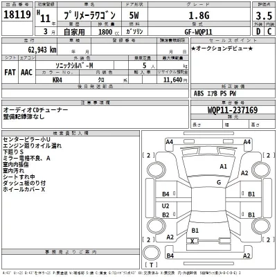Nissan PRIMERA WAGON  с аукциона в Японии